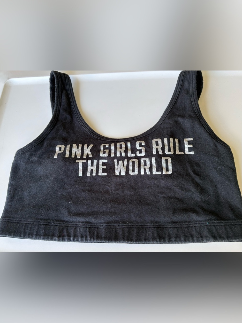 Women black Graphic sport bra - 'Pink Girls Rule the World'